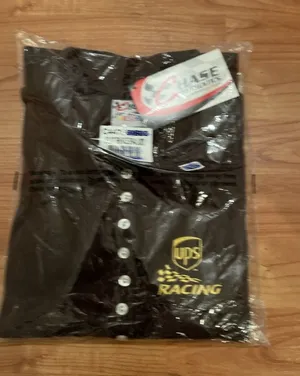 Vtg Chase Authentics Womens Polo Shirt UPS Racing Size Medium Brown thumbnail 1