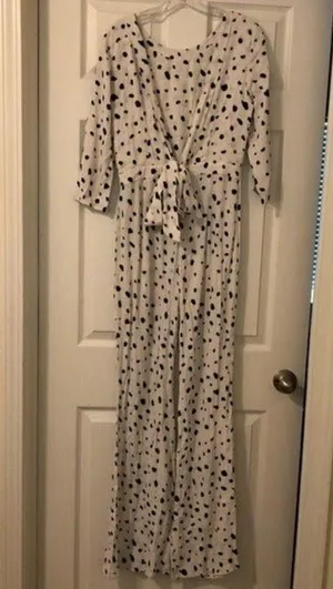 Wildfox Solid Confetti Jumpsuit Vanilla Latte New Small thumbnail 3