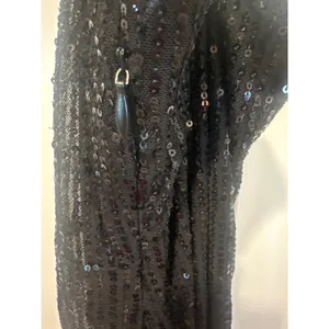 Just Quella Dressy cocktail Black Sequin Maxi Dress Halter Criss Cross Back High Slit New S thumbnail 7