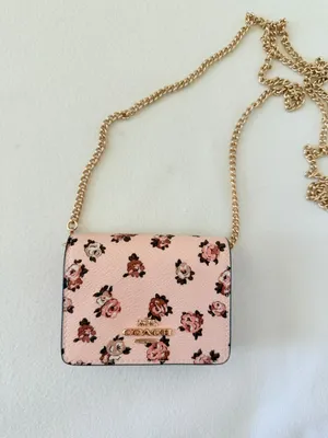 coach Mini Wallet On A Chain With Rosette Print cz022 thumbnail 2