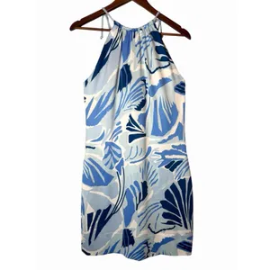 Gretchen Scott Mystic Garden Turquoise Halter Tassel Tie Dress Blue Small thumbnail 8