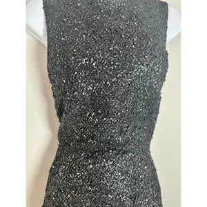 Vero Moda MONIA Black Silver Metallic Textured Mock Neck Mini Dress Size 34 6 thumbnail 4