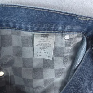 Levis 514 Slim Straight‎ Denim Shorts Women 34x6 Blue Cutoff Raw Hem Casual Y2K thumbnail 7