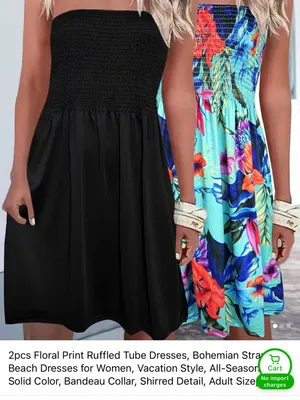 Tropical Turquoise Floral Midi Skirt with Smocked Waist thumbnail 2