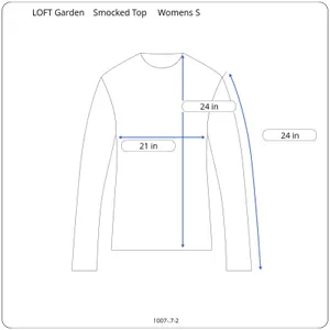 LOFT Garden Floral Top Women S Green Blue Long Sleeve Shirred Yoke Blouse Career thumbnail 7