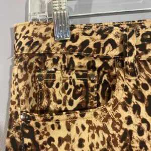 Earl Jean Tan Leopard Animal Print Skinny Ankle Classic Jeans Women Sz 6 thumbnail 7