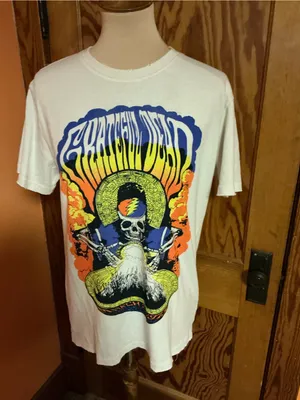 Grateful Dead Crystal Ball Skeleton Junk Food Clothing Made USA Tee M thumbnail 11