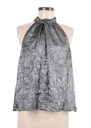 DO+BE NWT  Silver Halter Top thumbnail 1