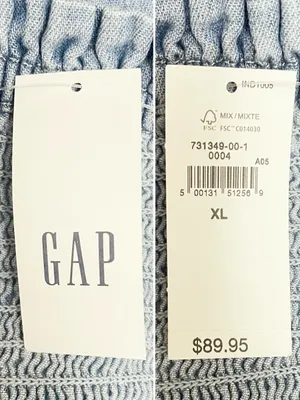NWT GAP Eaton Denim Maxi Dress Size XL Light Wash Cotton Ruffle Cottagecore Boho thumbnail 8