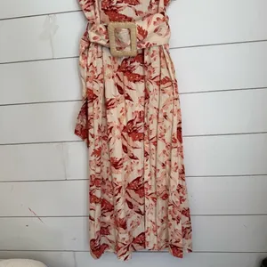 ASOS floral midi dress with belt thumbnail 4