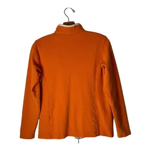 Peter Millar Sweatshirt‎ Women Small Orange Cotton Full Zip Mock Neck Outdoor thumbnail 2