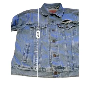 Levi's Trucker Jacket Womens Large Light Wash Distressed Denim 29944-0164 thumbnail 7