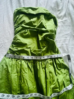 Band of the Free Green 100% Cotton Strapless Drop Waist Maxi Dress S thumbnail 4