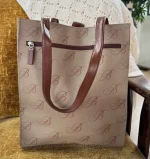 Bellagio Tote Bag Purse Brown Faux Leather thumbnail 1
