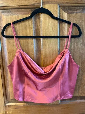 Lulus Pink Satin Top thumbnail 2