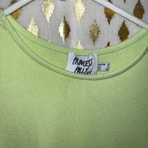 Princess Polly Naeve Tee Green Lime Green Ribbed Short Sleeve Baby Tee Crop Top thumbnail 3