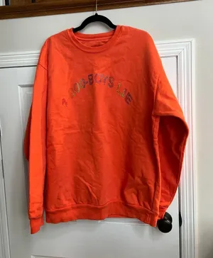 Boys Lie 1-800-Remix orange crewneck sweatshirt one‎ size thumbnail 1
