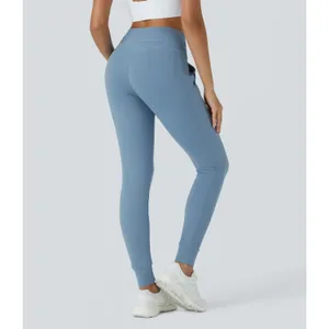 Halara Softlyzero HighWaisted Drawstring Full Length Joggers Gray Blue Medium thumbnail 5