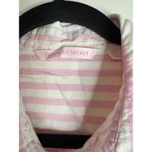Victoria's‎ Secret Pink White Striped Cotton Button Down Nightshirt Medium thumbnail 3