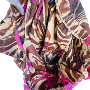 ASOS Maxi Dress Floral‎ Brown Zebra Off Shoulder Sz 8 Resort Vacation Cover Up thumbnail 9