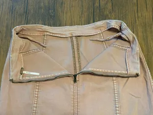 Free People Modern Femme Denim High-Waist Mini Skirt dusty rose/mauve pink wash thumbnail 4