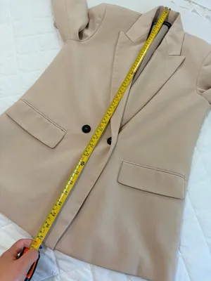 ZARA Beige Double Breasted Blazer XS Tailored Quiet Luxury Minimalist Chic City thumbnail 7