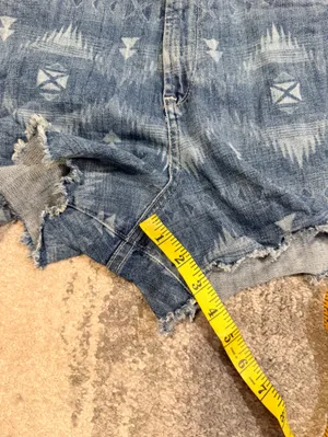 Ariat Blue Tribal-Print Denim Cutoff Shorts thumbnail 7