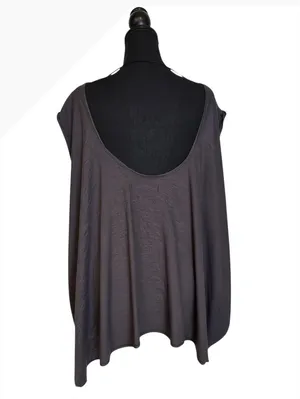 We The Free Gray Oversized Draped Hem Boho Tunic Top thumbnail 4