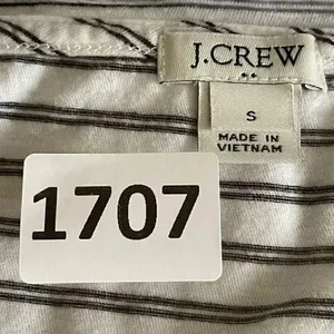 J Crew Black White Stripes Cold Shoulder Round Neck Short Sleeves Tshirt S #1707 thumbnail 10