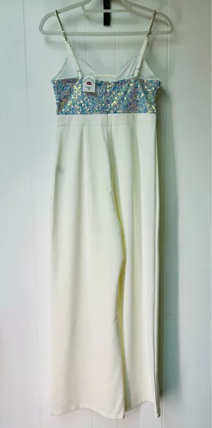 Boutique White and iridescent sequin jumpsuit thumbnail 11