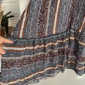 Jaase Midi Dress Button Up Purple Brown Fall Fairy Romantic Boho Prairie Peasant thumbnail 5