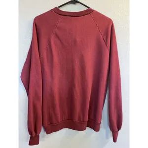 VTG Healthknit‎ Flowers Floral Collar Grandma Burgundy Sweatshirt Womens L thumbnail 4
