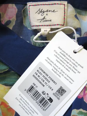 Sézane x Aimie Pierro NWT Shirt in Poetry Blue Floral Button Down Shirt 40 / 8 thumbnail 10