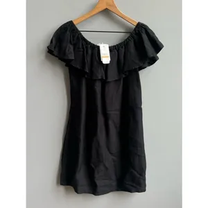 Tommy Bahama NWT Linen Dye Off the Shoulders Dress Black Size Small thumbnail 4