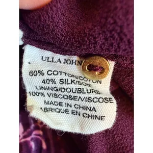 Ulla Johnson Noelle Floral Silk Blend Mini Dress Burgundy Ruffle Tassel 4 thumbnail 5