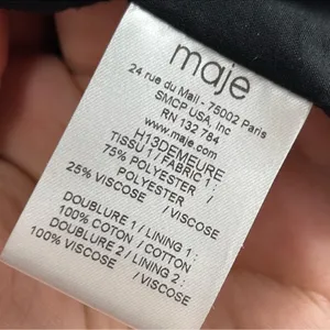 Maje black long Pointed Collar snap button teddy jacket Sherpa Coat size medium thumbnail 7