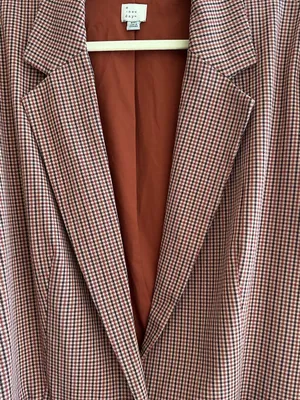 a new day Women’s Oversized Fall Blazer, Brown Plaid, Size XXL thumbnail 12