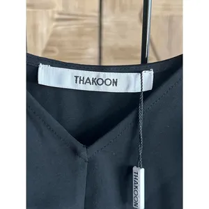 NWT - Thakoon Womens Tank Top Small Black Camisole V Neck Coquette thumbnail 4