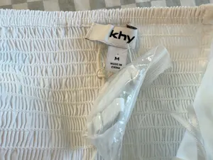 KHY Poplin Tube Top White NEW Medium White Cotton thumbnail 7