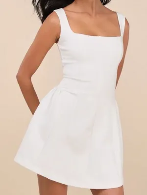 Lulus Roetta mini dress white graduation size M thumbnail 1