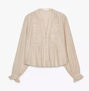 ZARA Peasant Blouse thumbnail 1