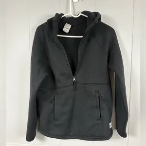The North Face Black Crescent Hooded Half Zip Fleece Lined Pullover Medium thumbnail 5