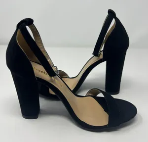 Heels Charm Faux Suede Black Heel Sandals Size 6.5 thumbnail 8