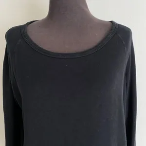 James Perse Cotton Relaxed Clean Raglan Sleeve Supima Pullover Sweatshirt Black‎ thumbnail 11