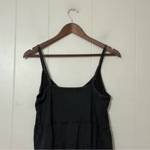 By Anthropologie Charcoal Washed Tiered Cami Tank Top Size S Boho Babydoll thumbnail 6