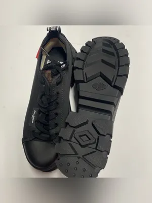 Palladium Revolt Lo Tx Black Low Fashion Sneaker Chunky. Canvas outer. Vegan. 8 thumbnail 6