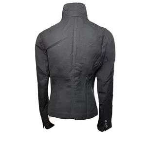 Banana Republic Wool Jacket Women's‎ Size 4 Black Raw Edge Detail Military Moto thumbnail 7
