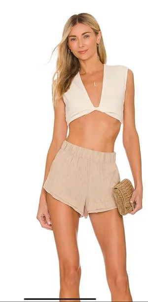 Free People Lets Go Out Short Khaki thumbnail 1