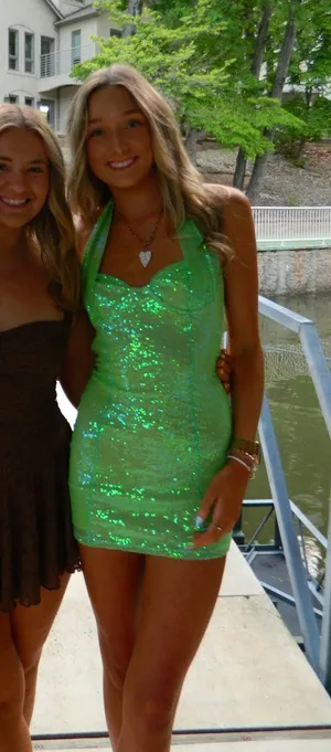 Green Sequin Lucy in the Sky Dress thumbnail 1