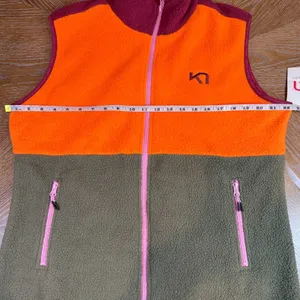 Kari Traa NWT Ane Midlayer Vest Size XL Orange Olive Green Colorblock Fleece thumbnail 7